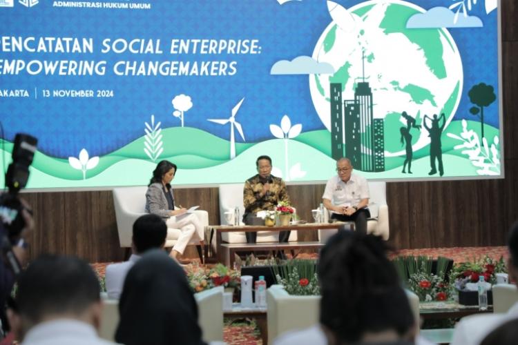 Luncurkan Layanan Pencatatan Social Enterprise Pada AHU Online, Ini Pesan Menteri Hukum Supratman