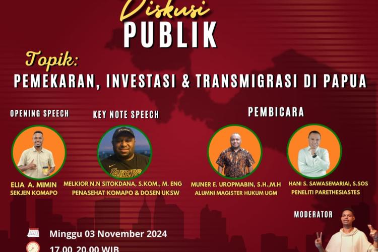 Kritisi Transmigrasi, Komunitas Mahasiswa dan Pelajar Aplin-Apom (KOMAPO) Kabupaten Pegunungan Bintang, Bacakan Pernyataan