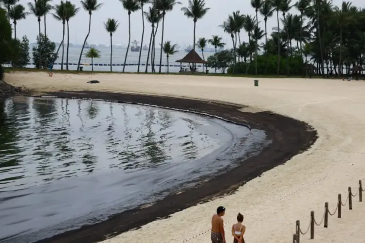 Oil Spill in Singapore Pollutes Southern Coastline